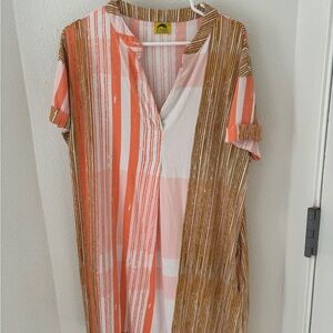 Striped Orange and Brown Dress